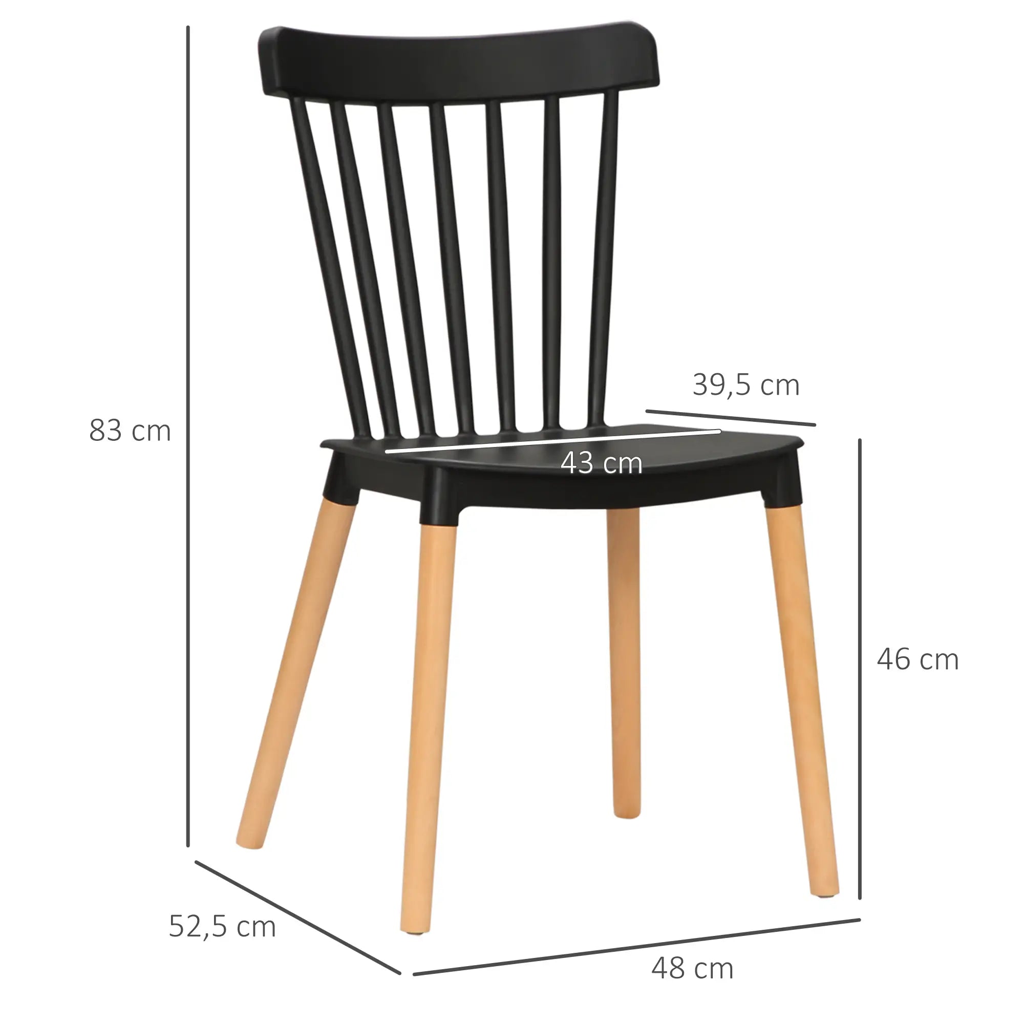Ensembles x4 Chaises style scandinave Noir GOUNT