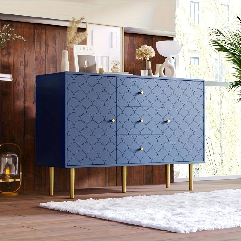 Commode Bleu Marine L120cmxl40cmxH82cm ALINE