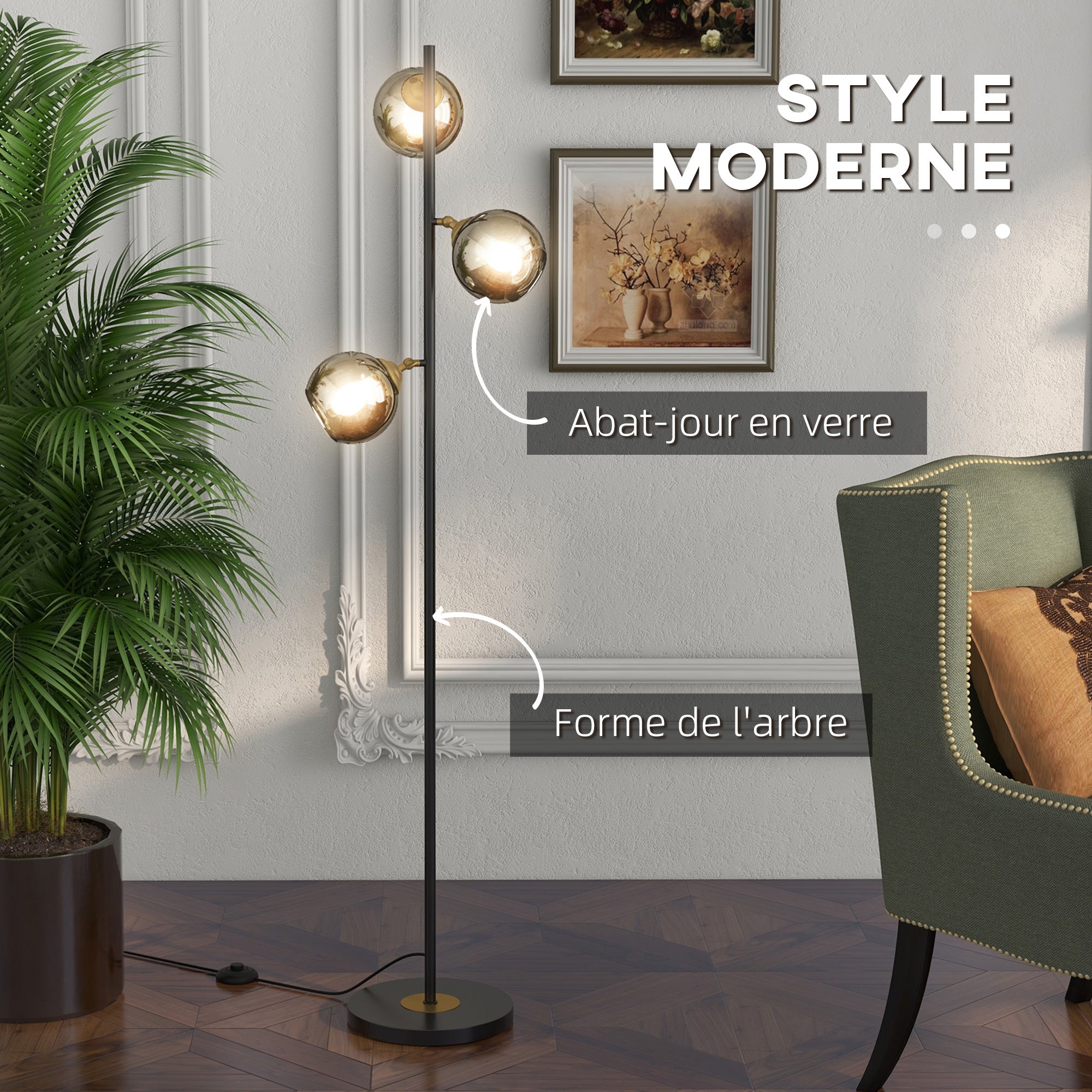 Lampadaire Moderne En Métal H162cm GLOB