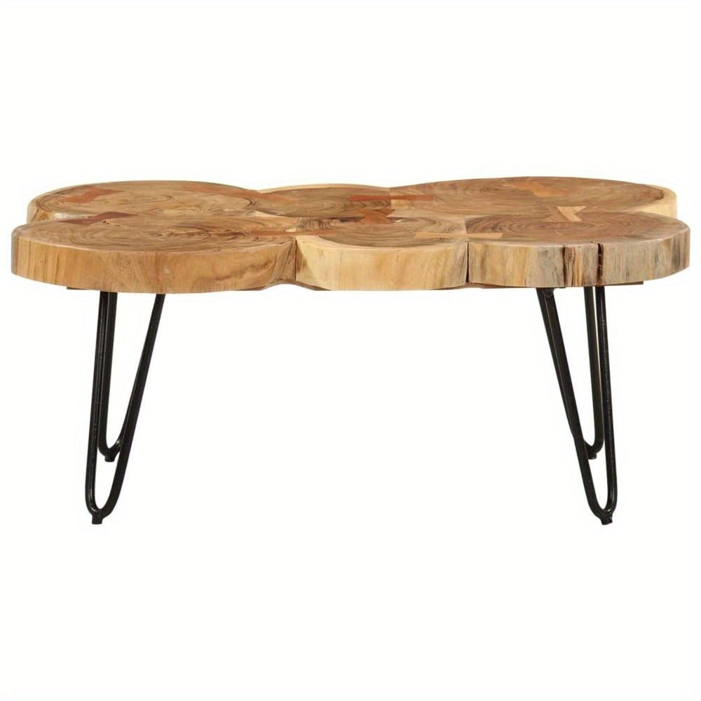 Table Basse Bois D'acacia Massif L83xl54xH36cm VAHIA