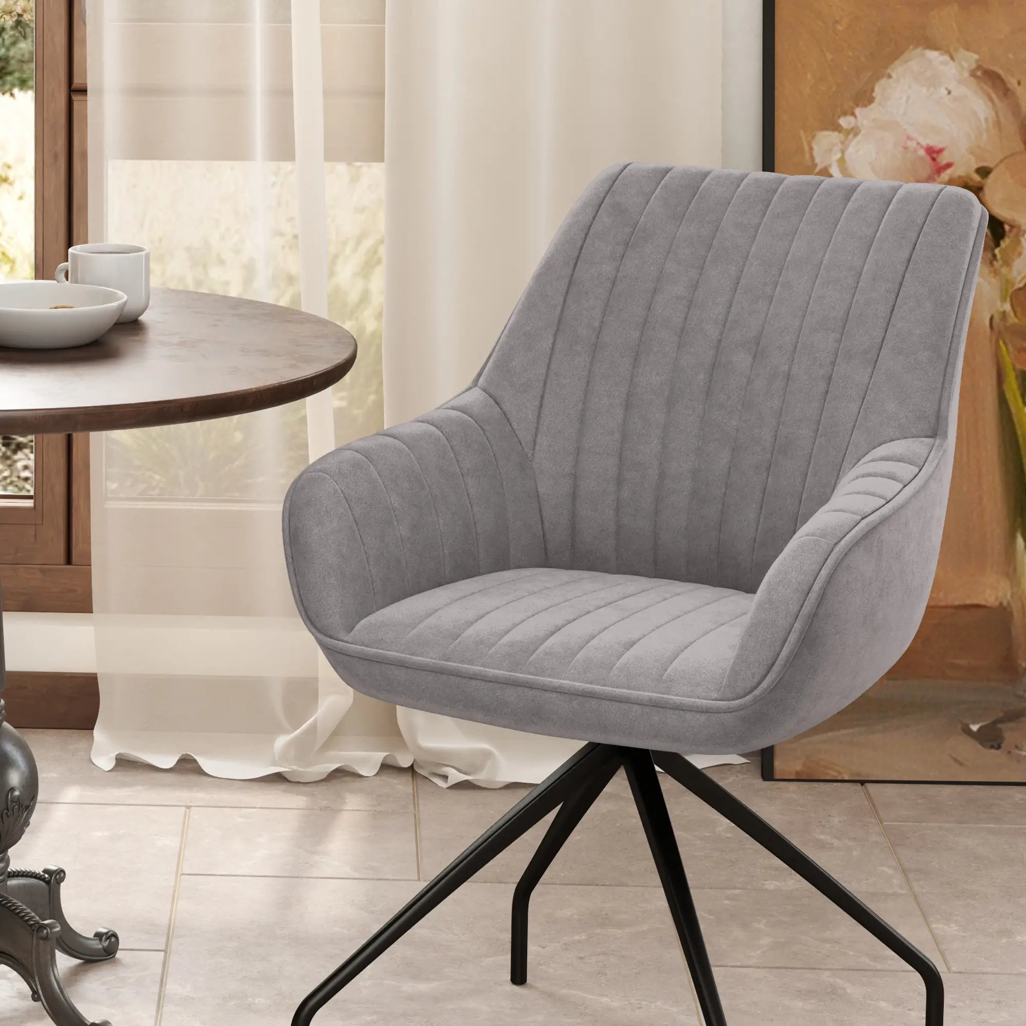 Fauteuil Design pivotant avec accoudoir Gris KOOF