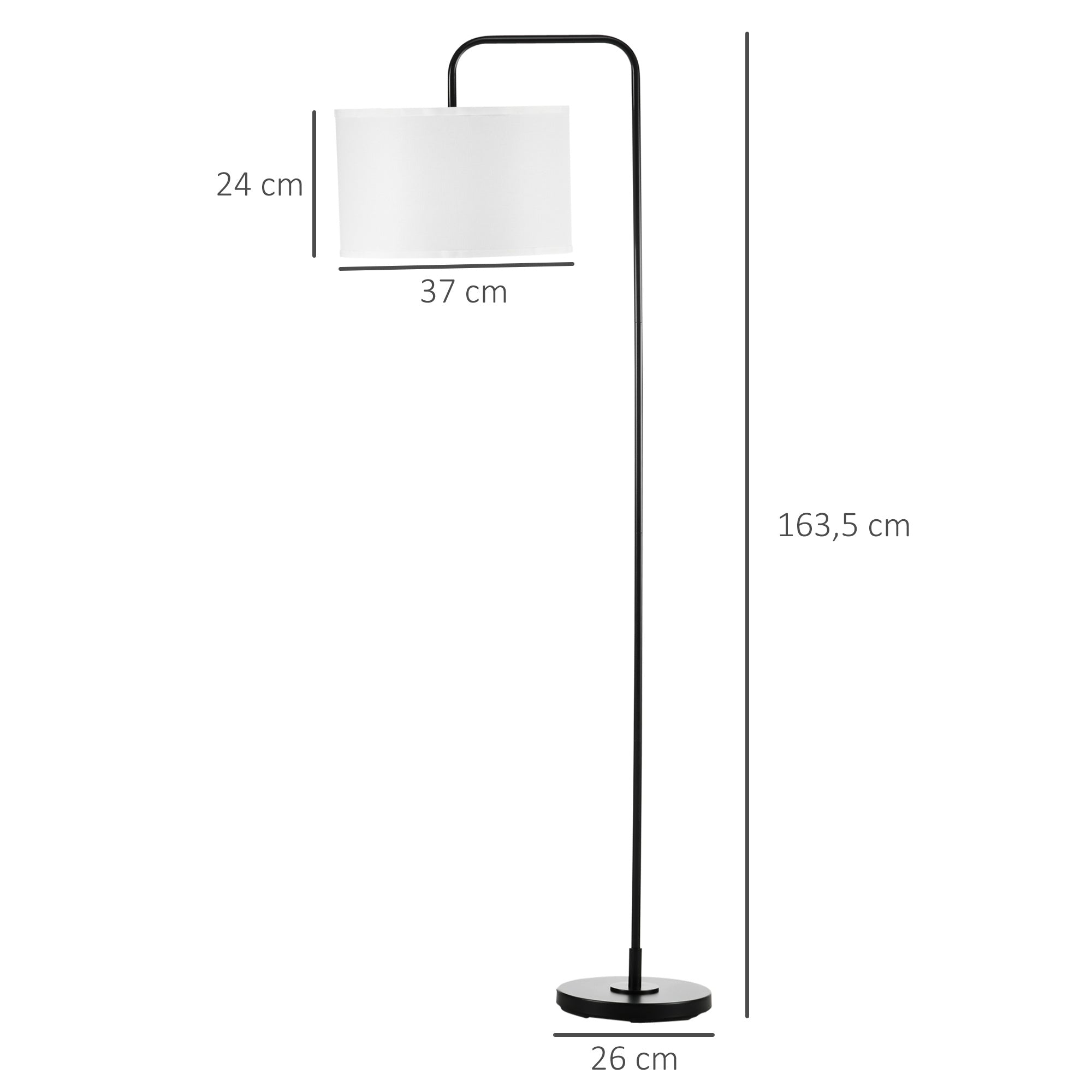 Lampadaire en Métal Noir L64xl38xH163,5cm ALIZE