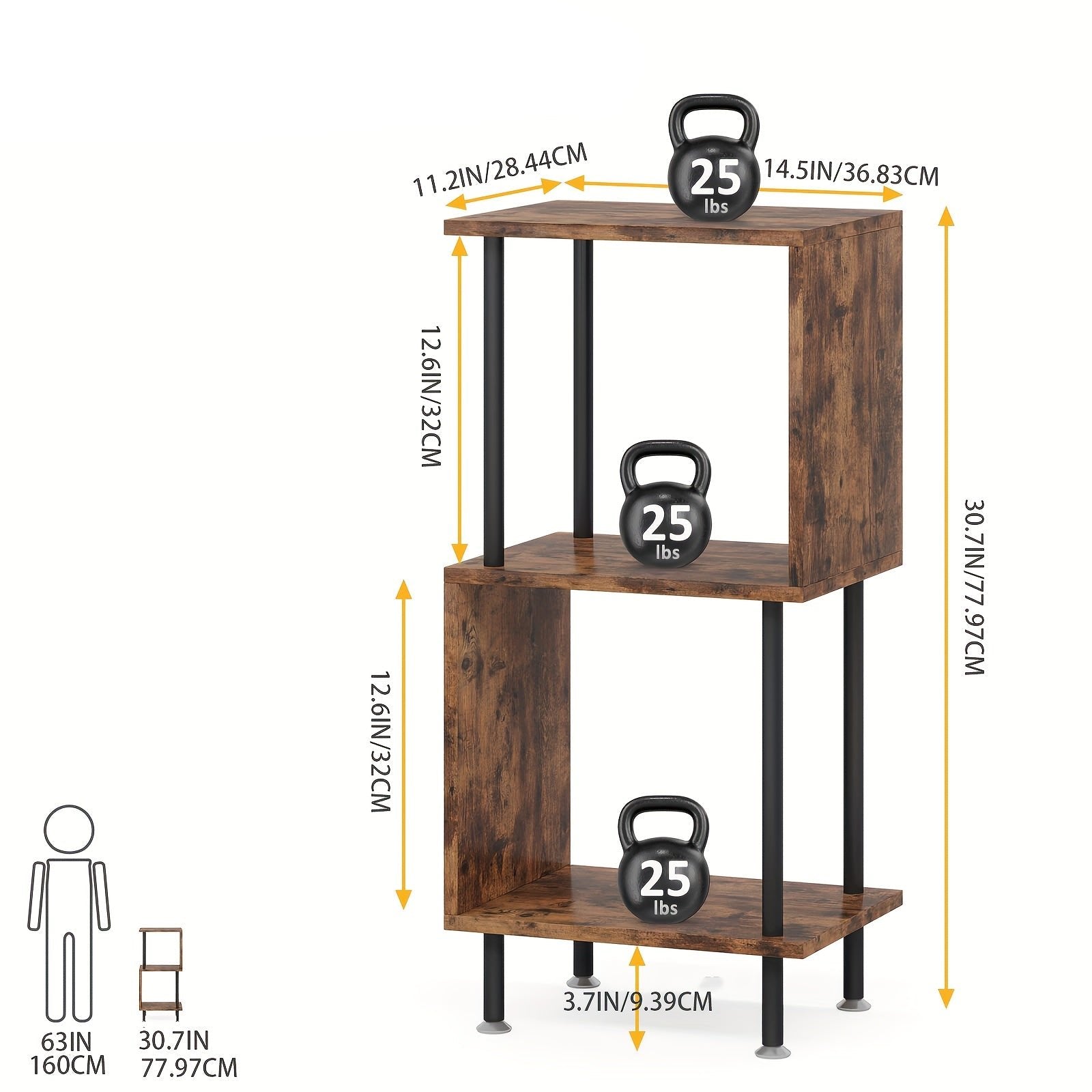 Étagère en Bois L36,83cmxl10cmxH112cm DALO