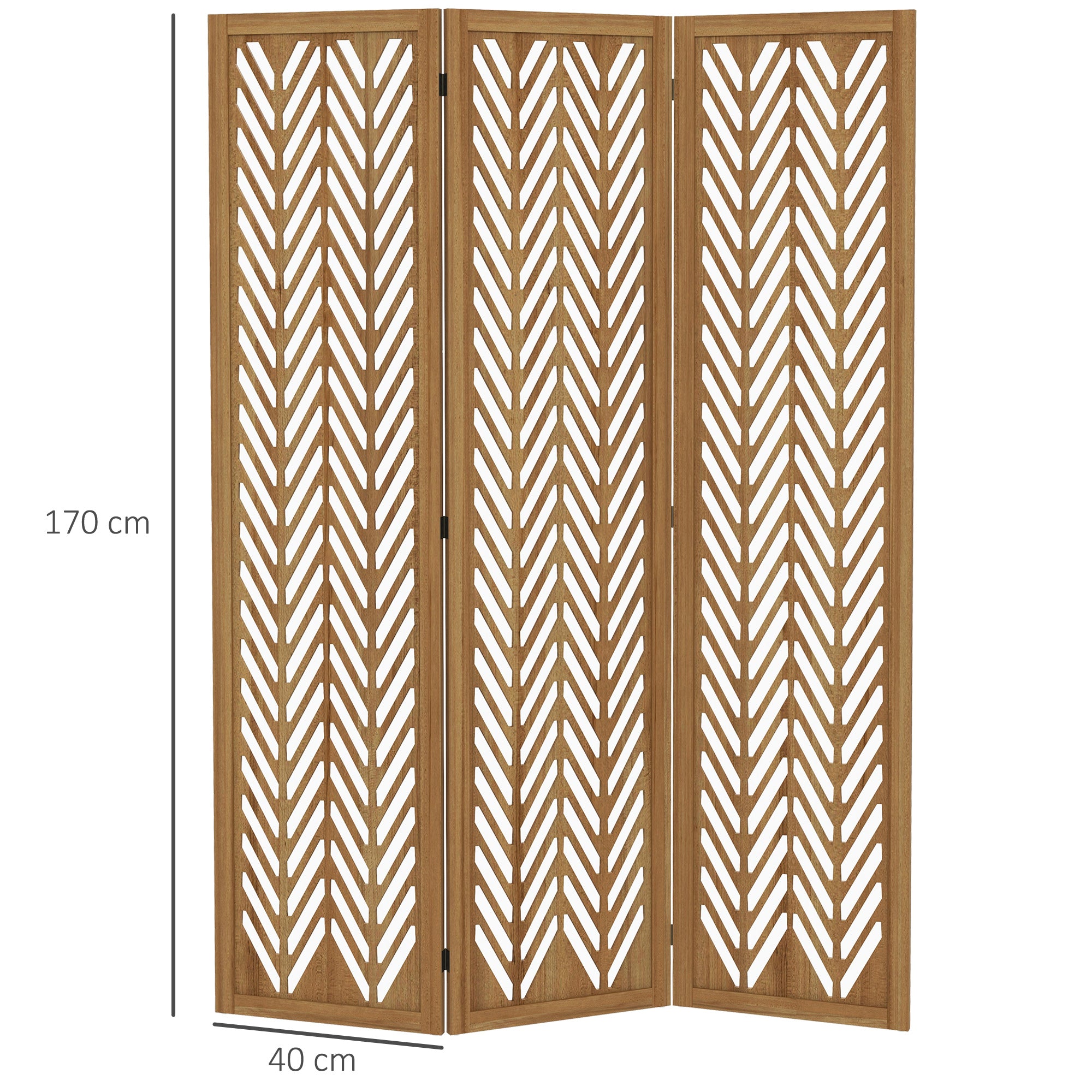 Paravent Pliable en Bois Ajouré 3 Panneaux L120xH170cm JOO