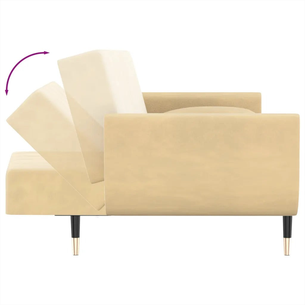 Canapé-Lit 2 places avec coussins L220cmxl84,5cmxH69cm DREW