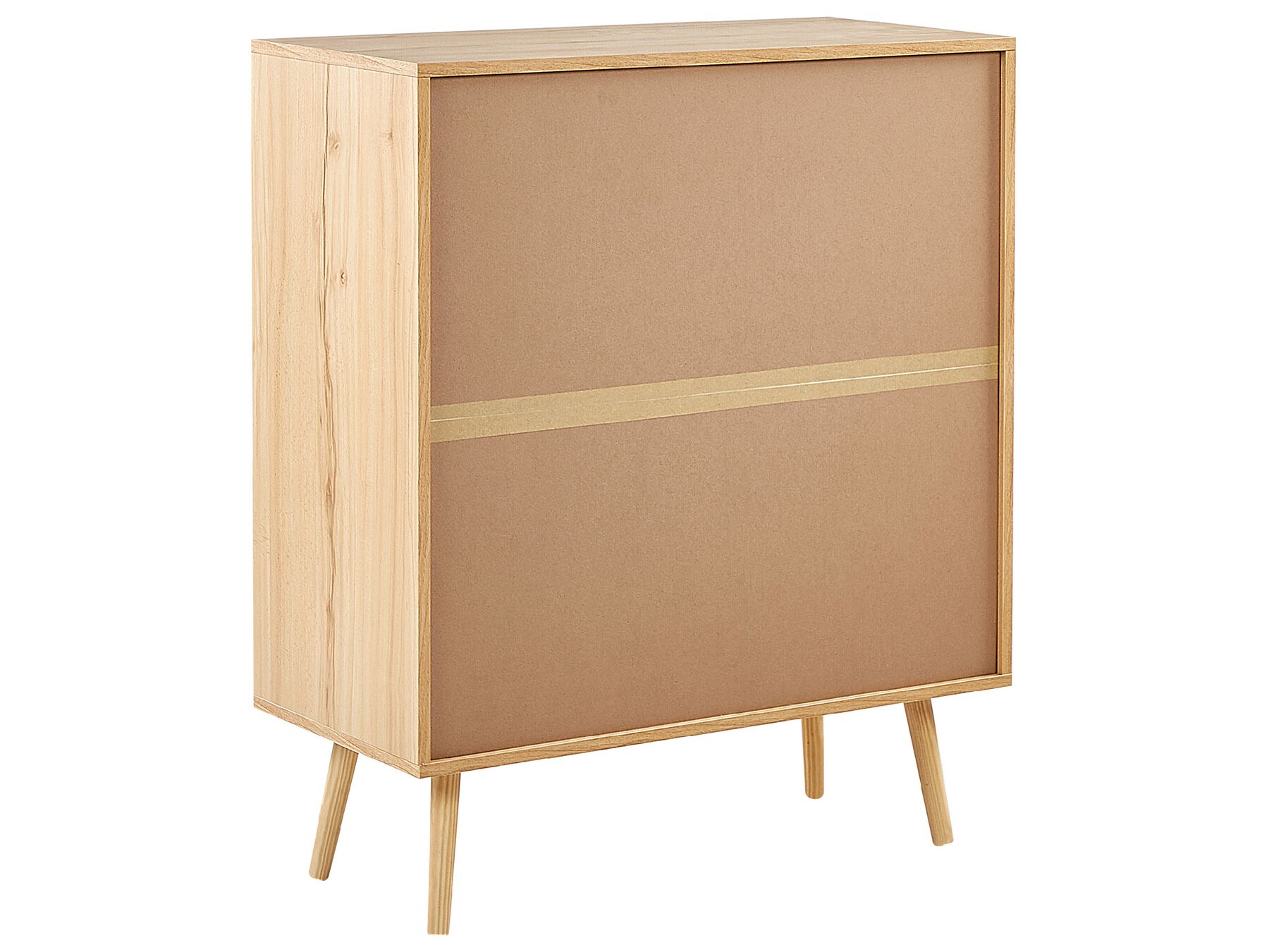 Commode à 4 tiroirs en Rotin Marron clair L80cmxl38cmxH97cm MOUJDA