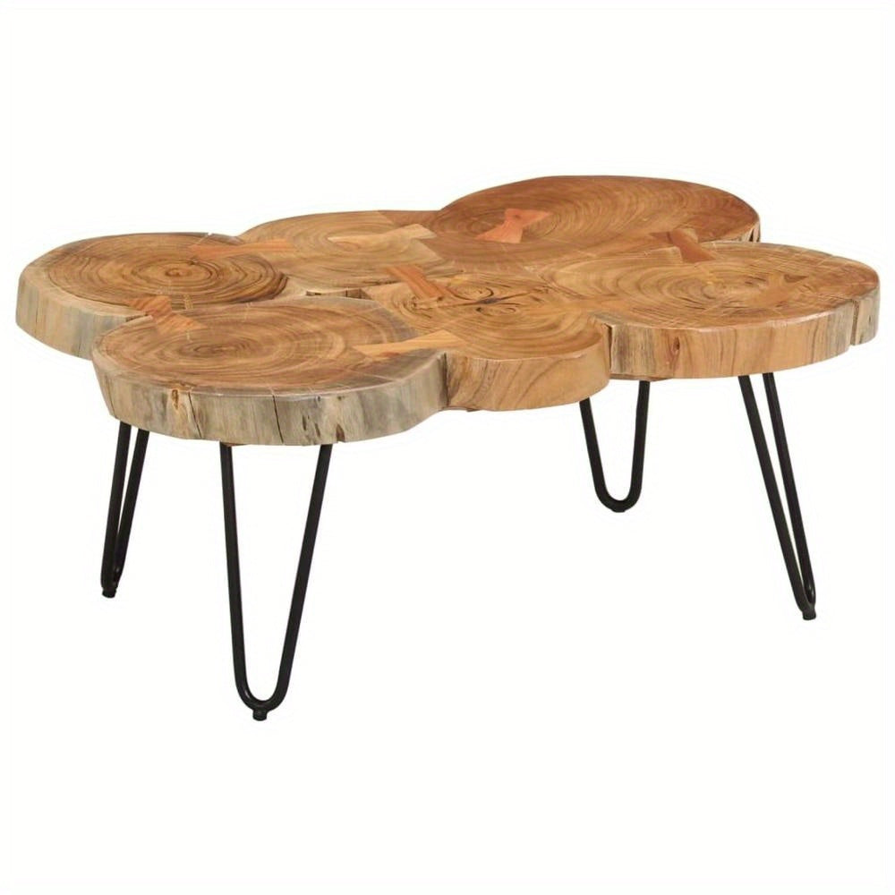 Table Basse Bois D'acacia Massif L83xl54xH36cm VAHIA