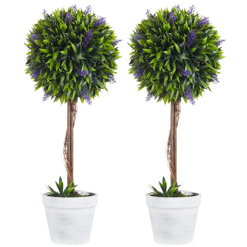 Lot de 2 arbres artificiels avec fleurs de lavande SUNNY