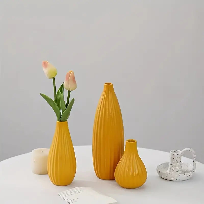 Ensemble de 3 Vases en Céramique Boho Chic LIWA