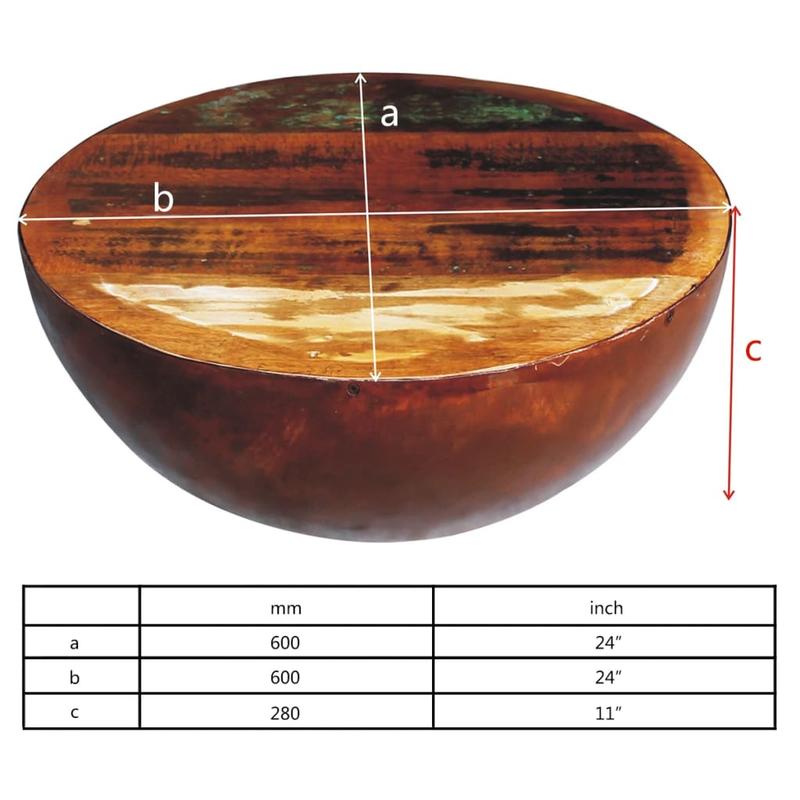 Table Basse Forme de Bol D60xH30cm QUALI