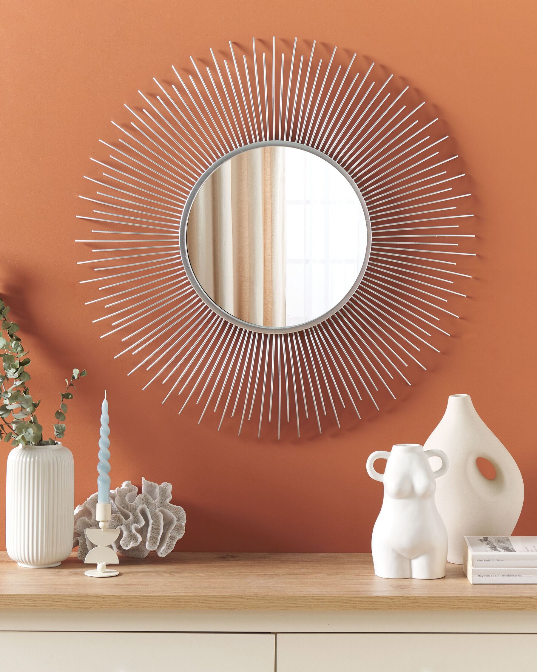 Miroir en Métal Argenté l80cmxH80cm SUNRISE