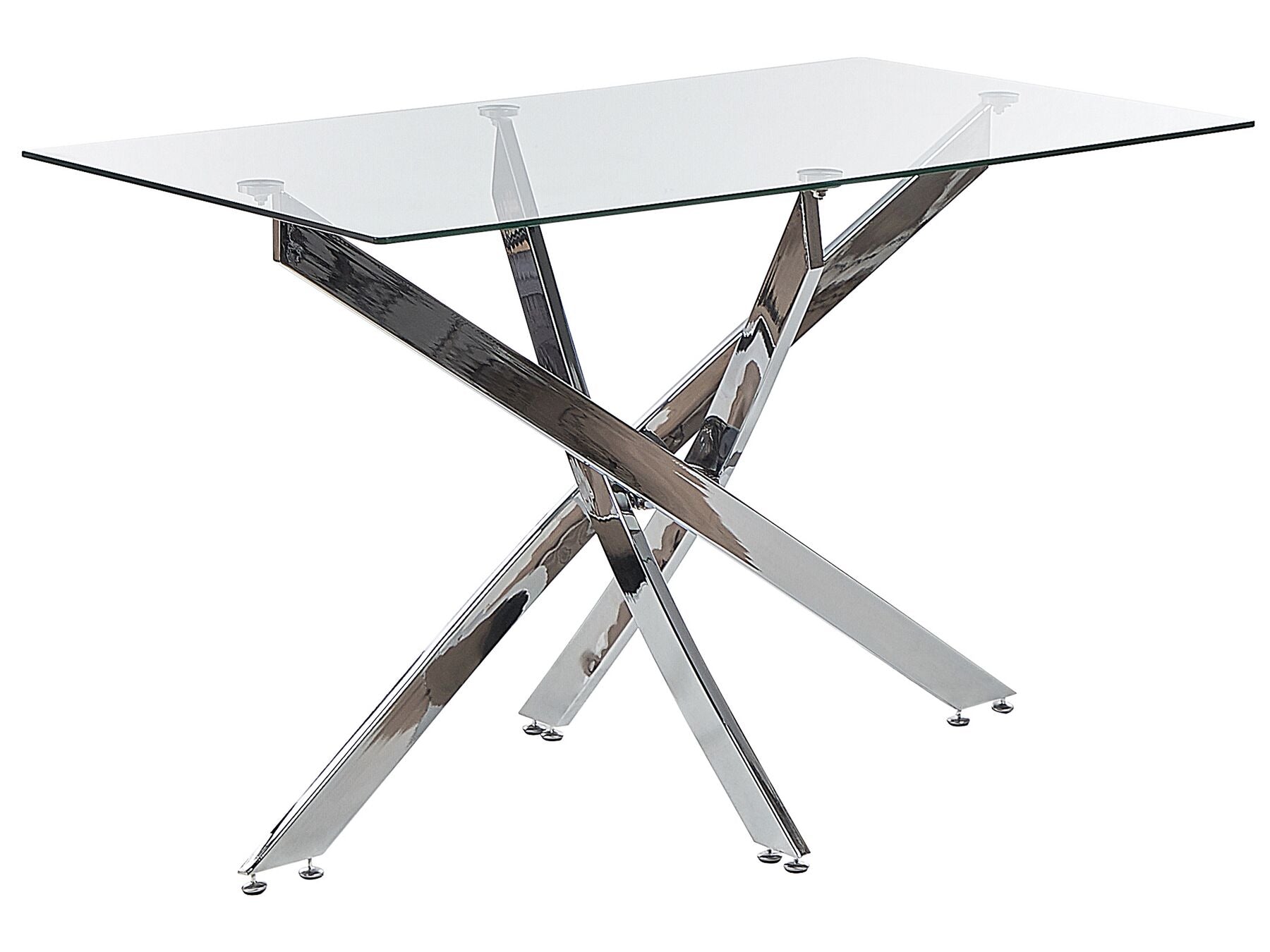 Table à manger en Verre de sécurité Argenté L120cmxl70cmxH76cm MILAVA