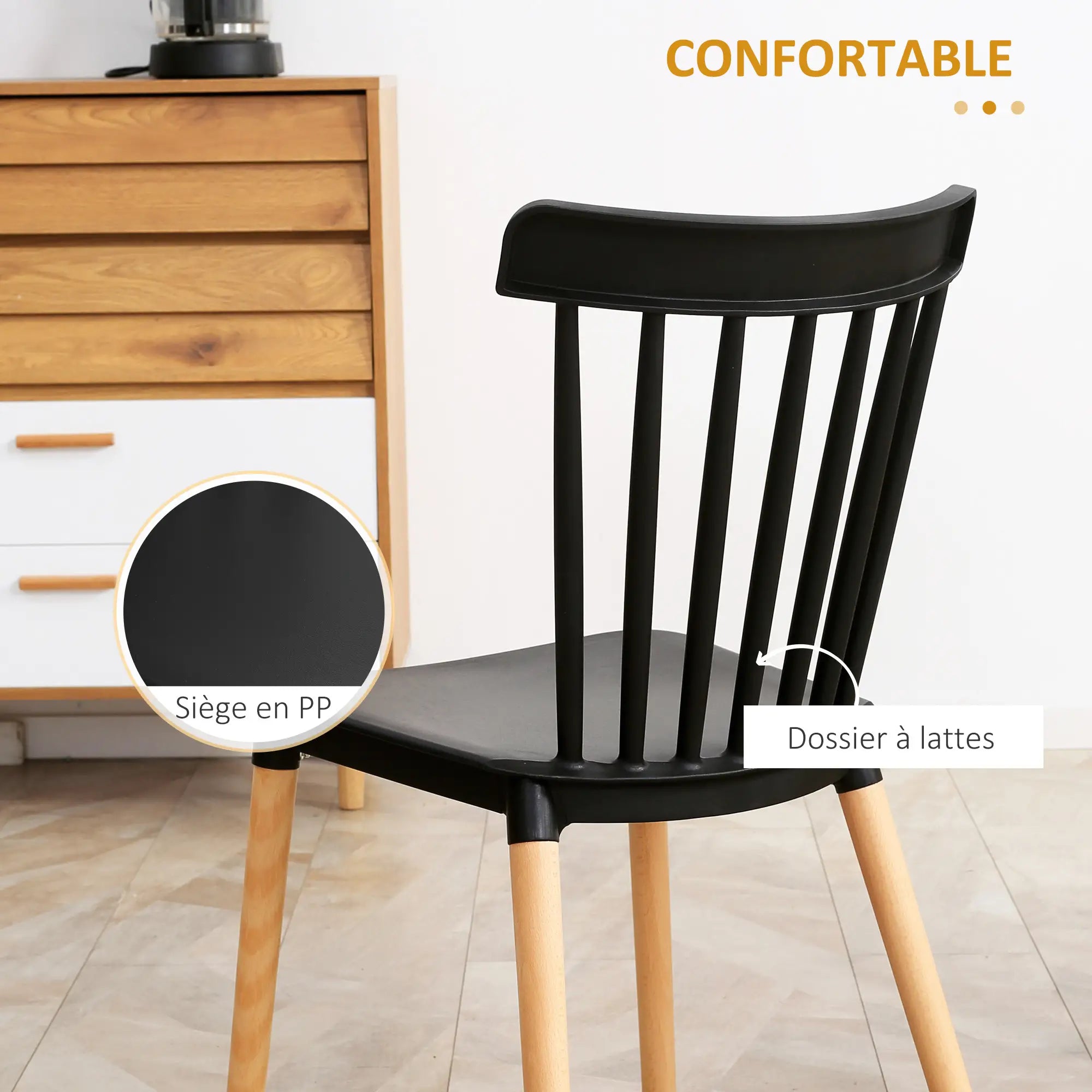 Ensembles x4 Chaises style scandinave Noir GOUNT