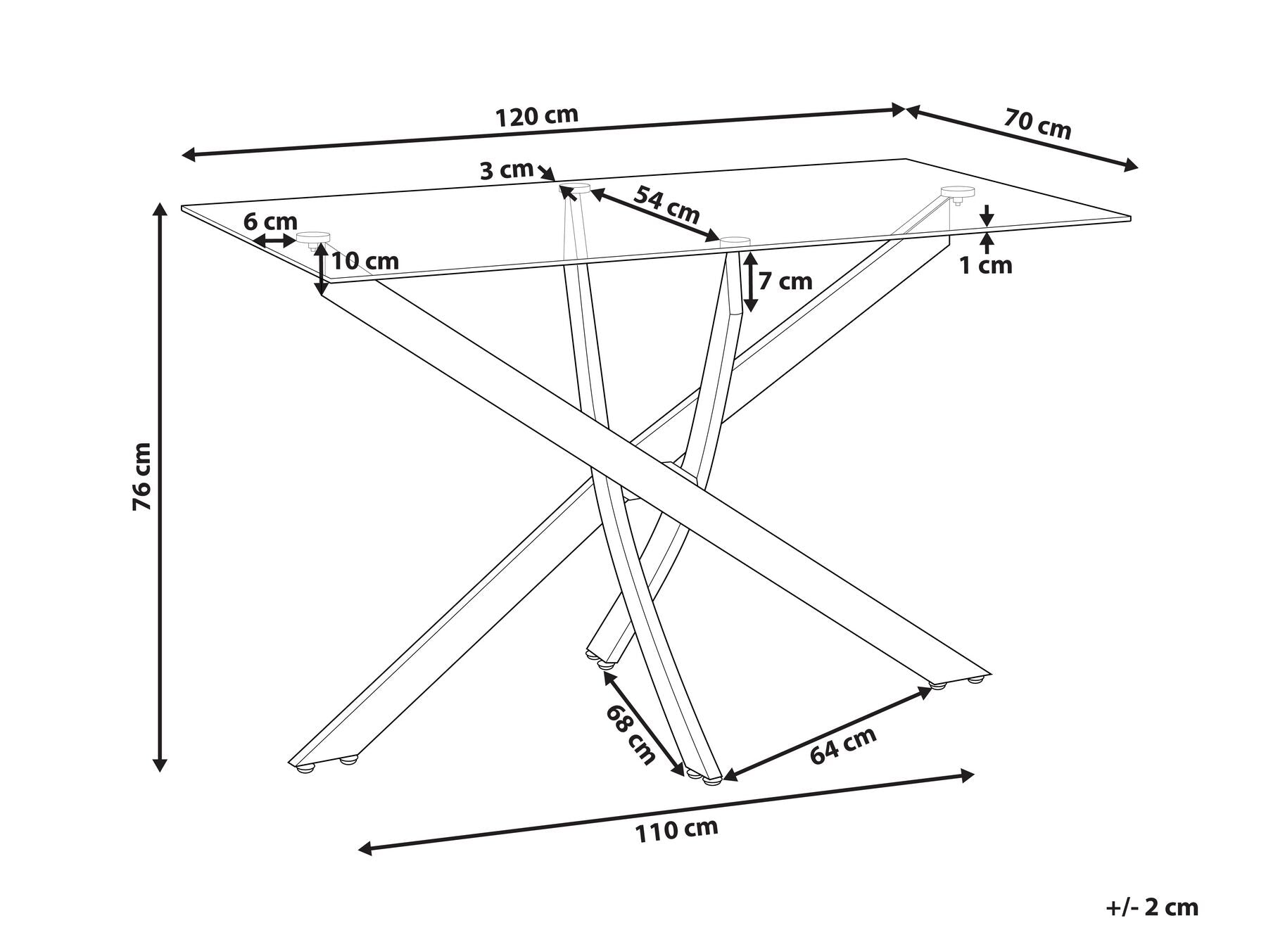 Table à manger en Verre de sécurité Argenté L120cmxl70cmxH76cm MILAVA