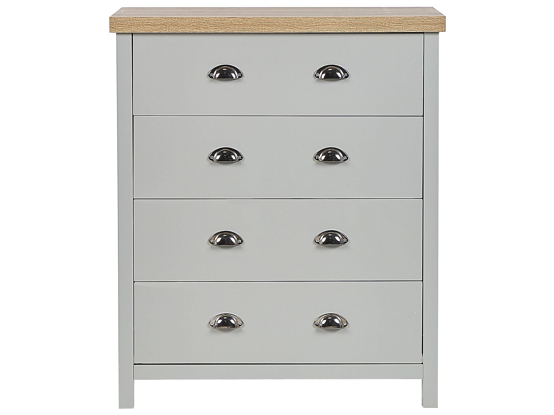Commode 4 tiroirs en bois Gris clair L79cmxl39cmxH95cm RATIKA