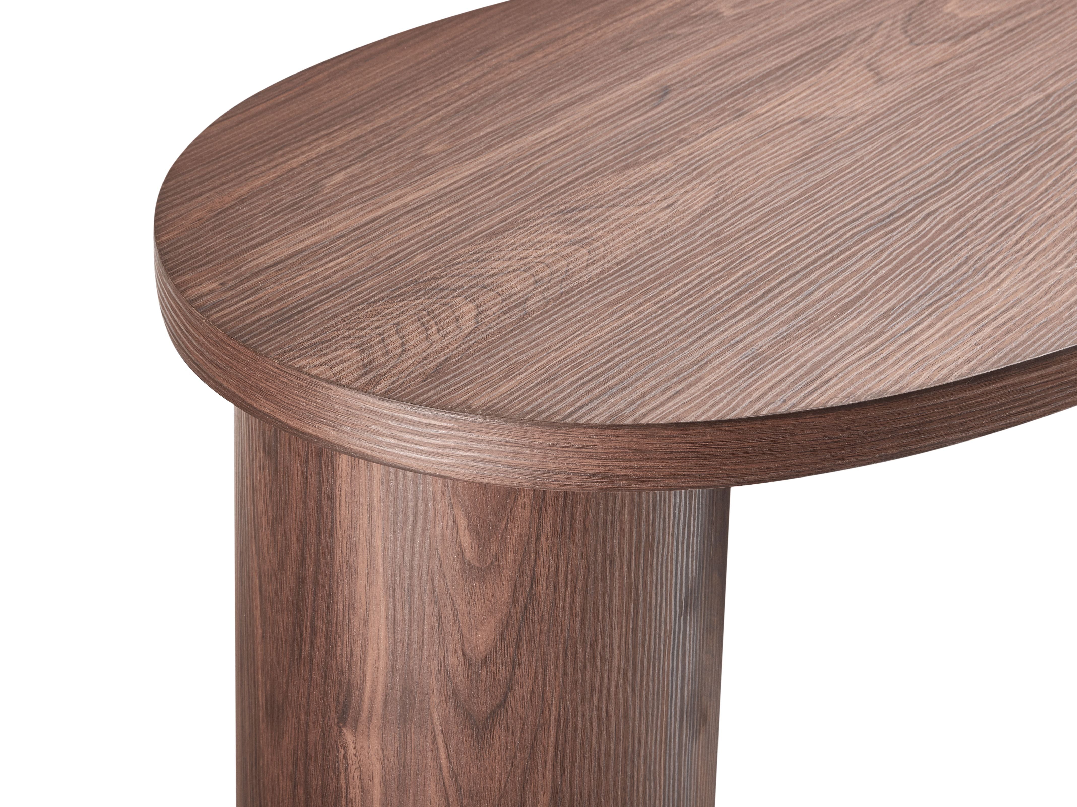 Table basse forme organique Marron foncé L130cmxl52cmxH40cm KROON