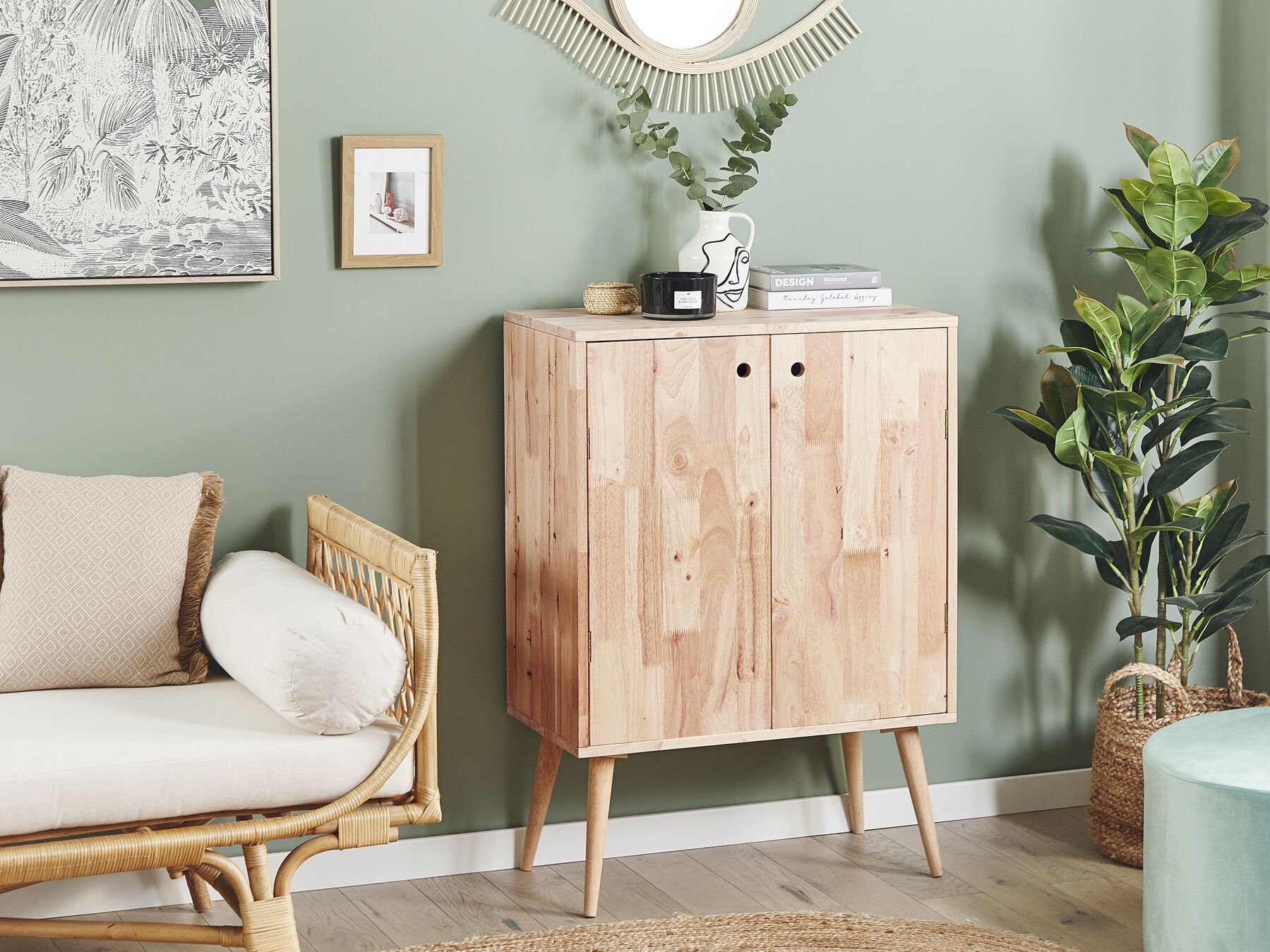 Commode en bois Marron clair L71cmxl38cmxH101cm VISTA