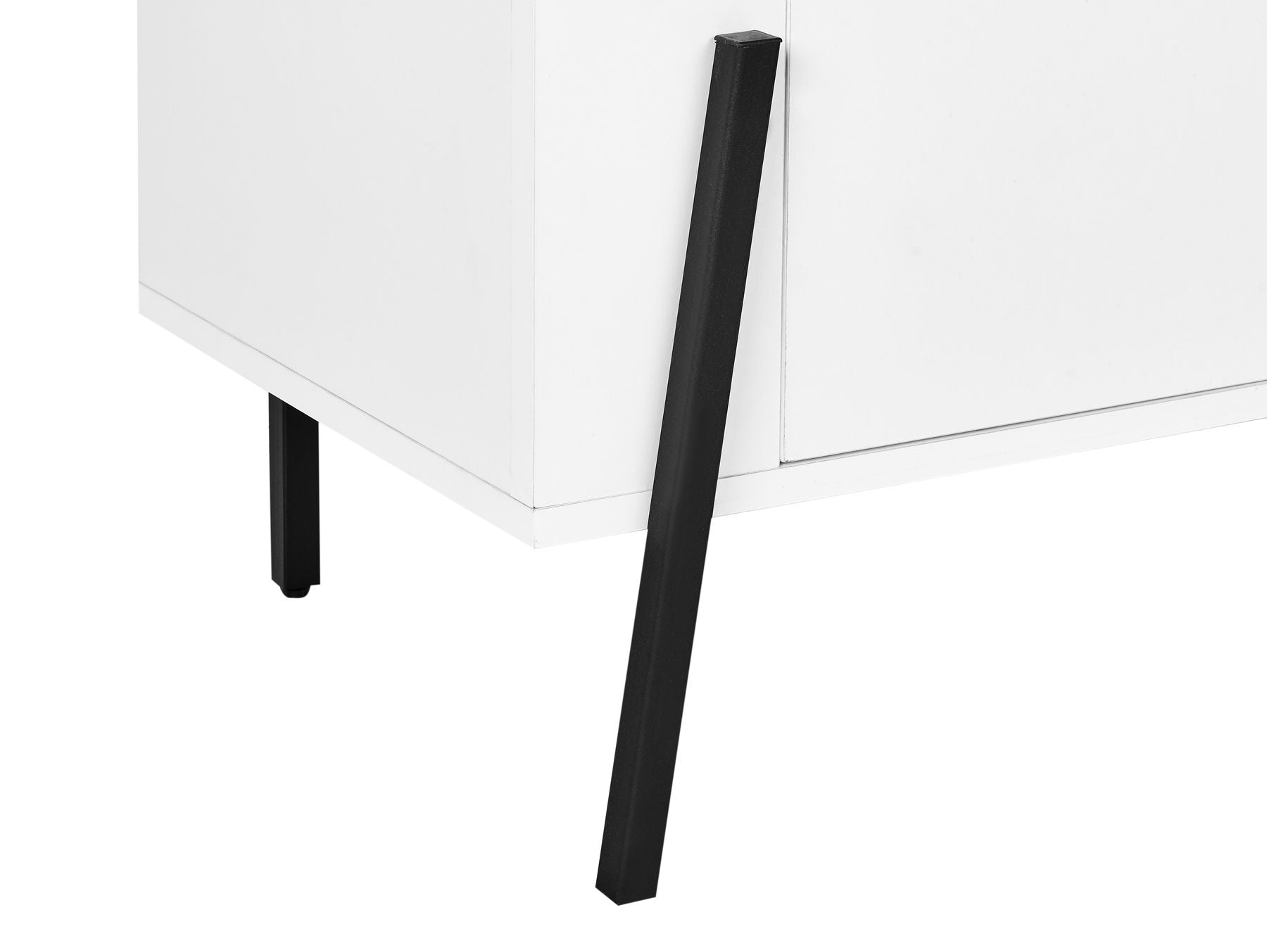 Commode 2 portes en bois Blanc et Noir L160cmxl39cmxH76cm KORG