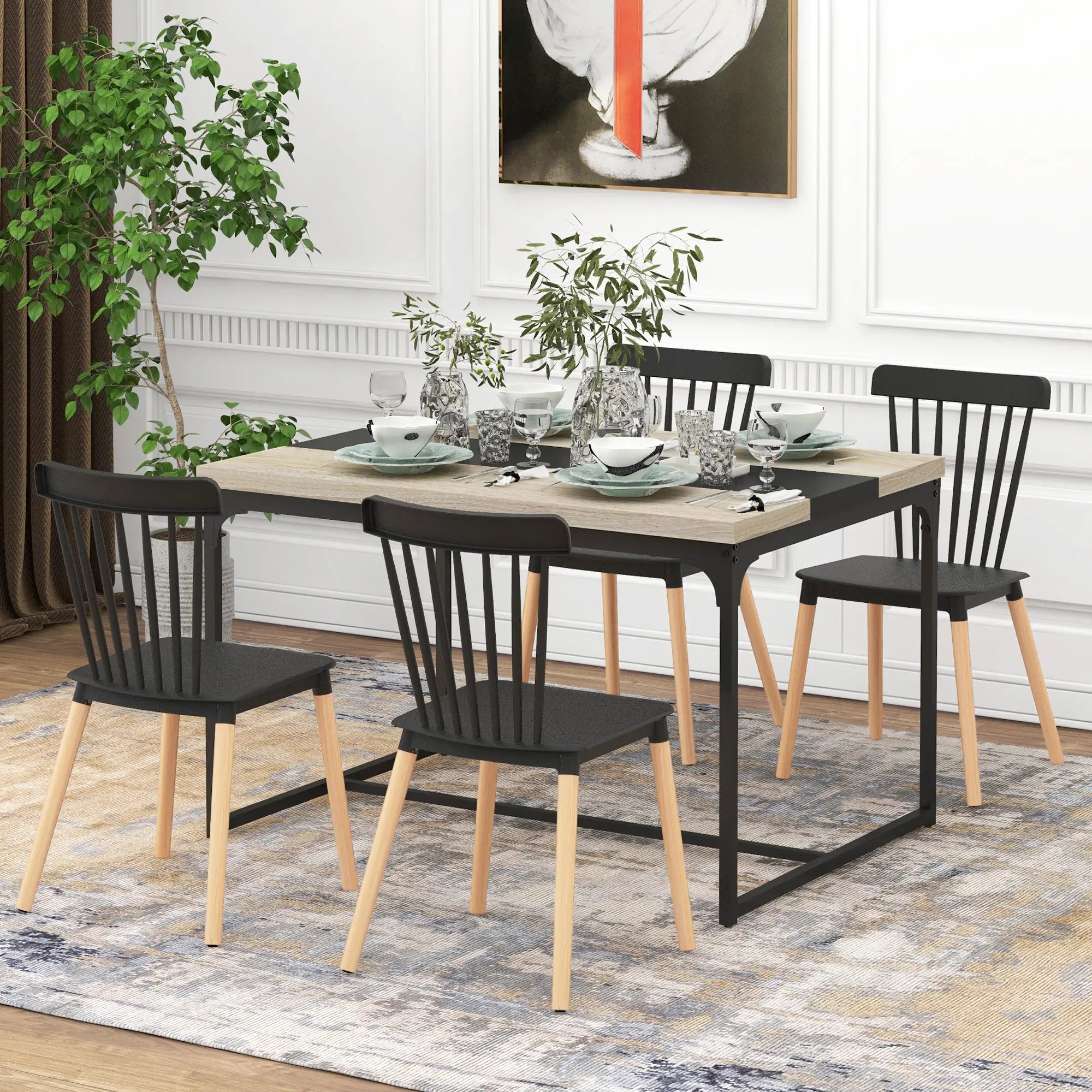 Ensembles x4 Chaises style scandinave Noir GOUNT